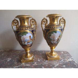Pair Of Porcelain Vases D Restoration Period